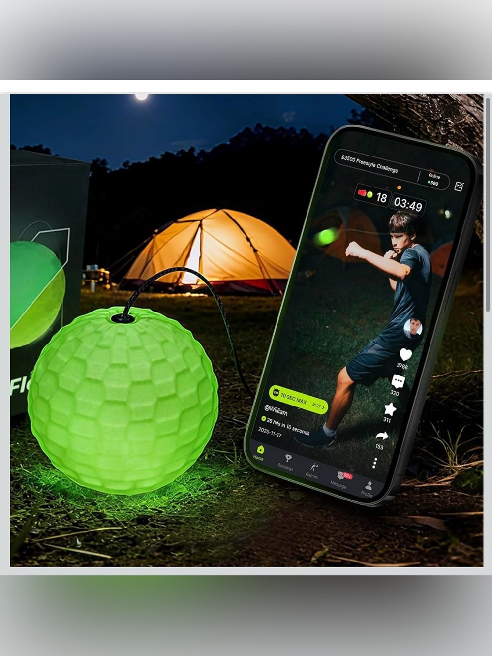 GlowFlex Glow-in-the-dark Reflux ball